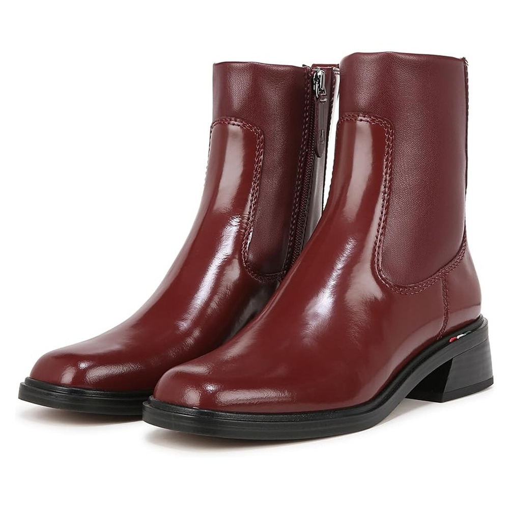 Franco Sarto Womens Gracelyn Ankle Boots Size 5.5 Red Leather Booties NIB